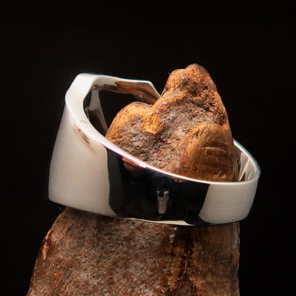Men's Greek upper case Capital Letter Initial Ring Zeta - Sterling Silver - BikeRing4u