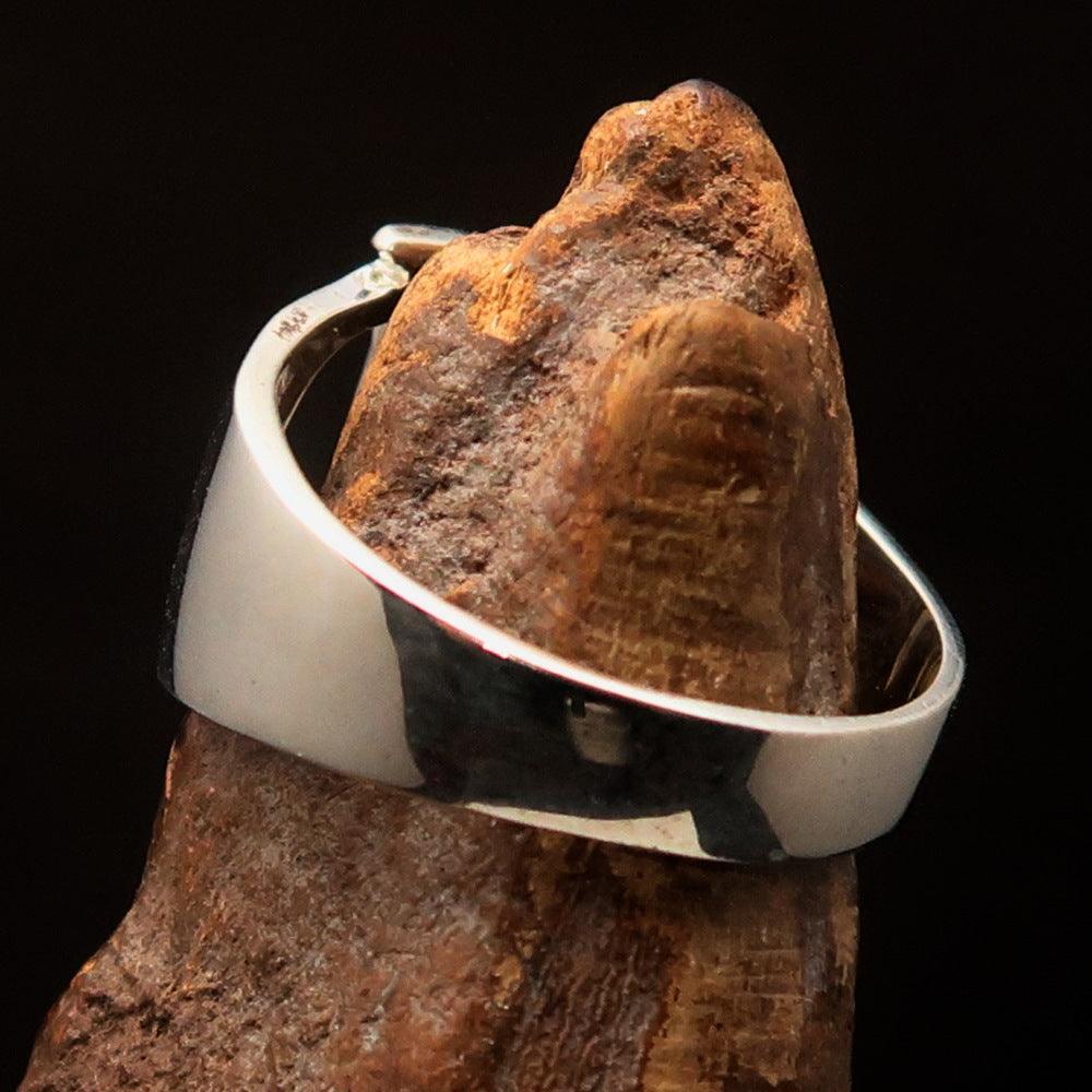 Men's Greek upper case Capital Letter Initial Ring Iota - Sterling Silver - BikeRing4u