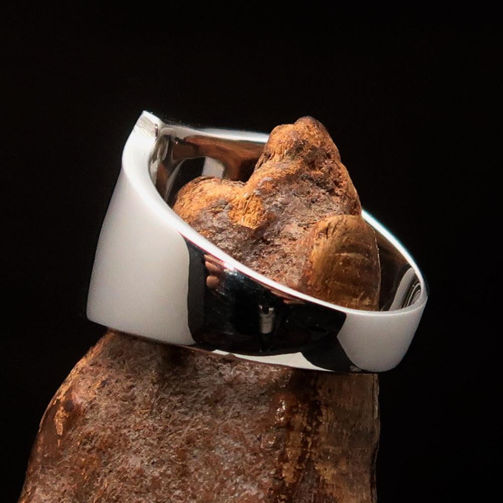 Men's Greek upper case Capital Letter Initial Ring Pi - Sterling Silver - BikeRing4u