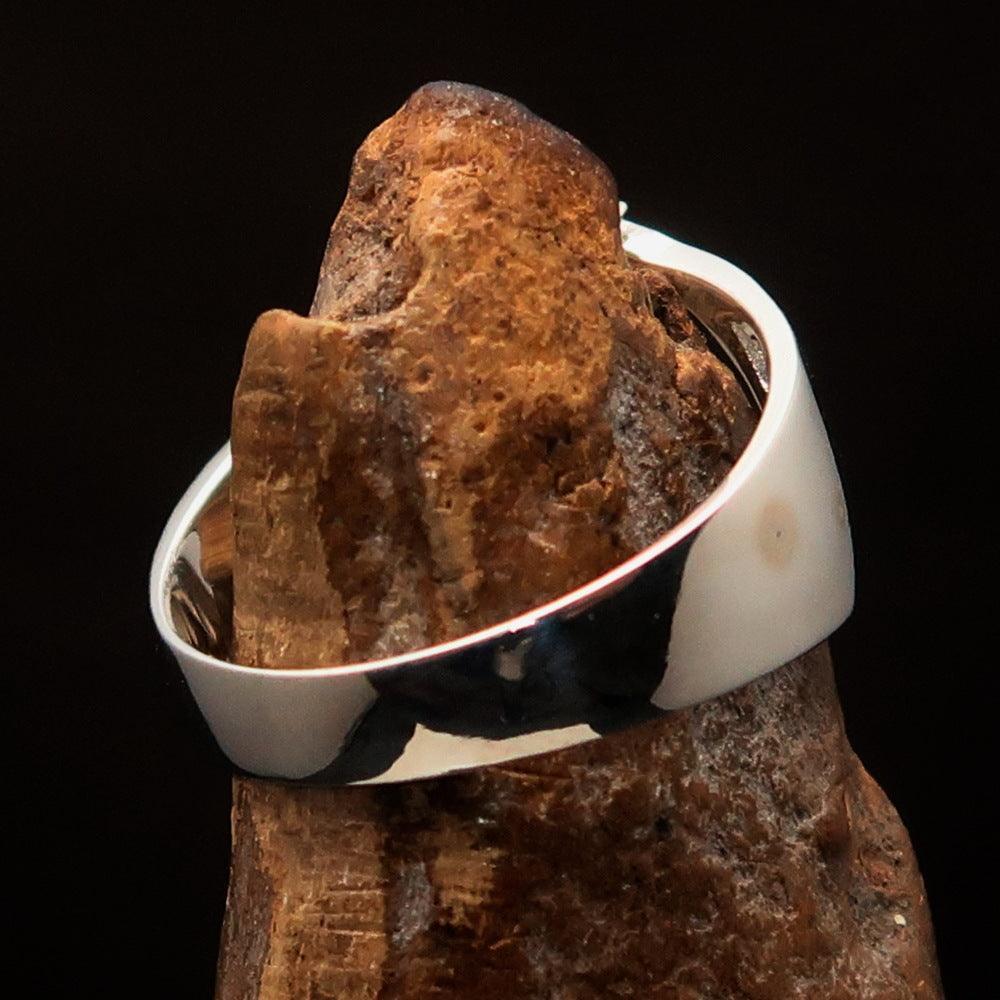 Men's Greek upper case Capital Letter Initial Ring Phi - Sterling Silver - BikeRing4u