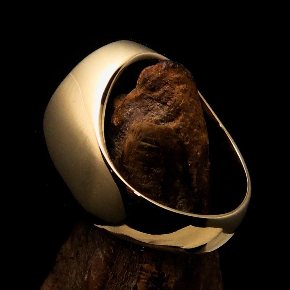 Perfectly crafted Men's Medieval Ring Brave Knight Black - Solid Brass - BikeRing4u