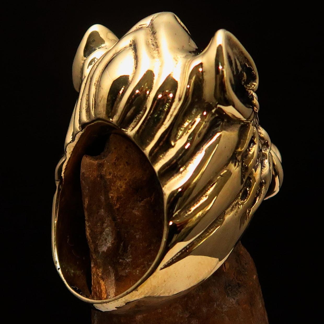 Heavy Excellent crafted Biker Ring Boar Wild Pig - antiqued Brass - BikeRing4u