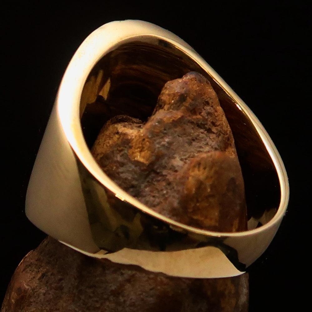 Excellent crafted Men's green Outlaw Biker Ring Diamond 1% - Solid Brass - BikeRing4u