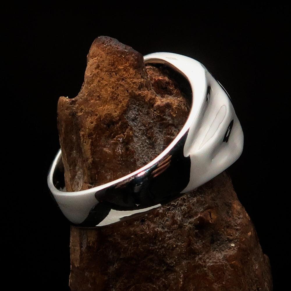 Men's Sterling Silver ancient Roman Coin Men's Elephant Ring Antonius Pius - BikeRing4u