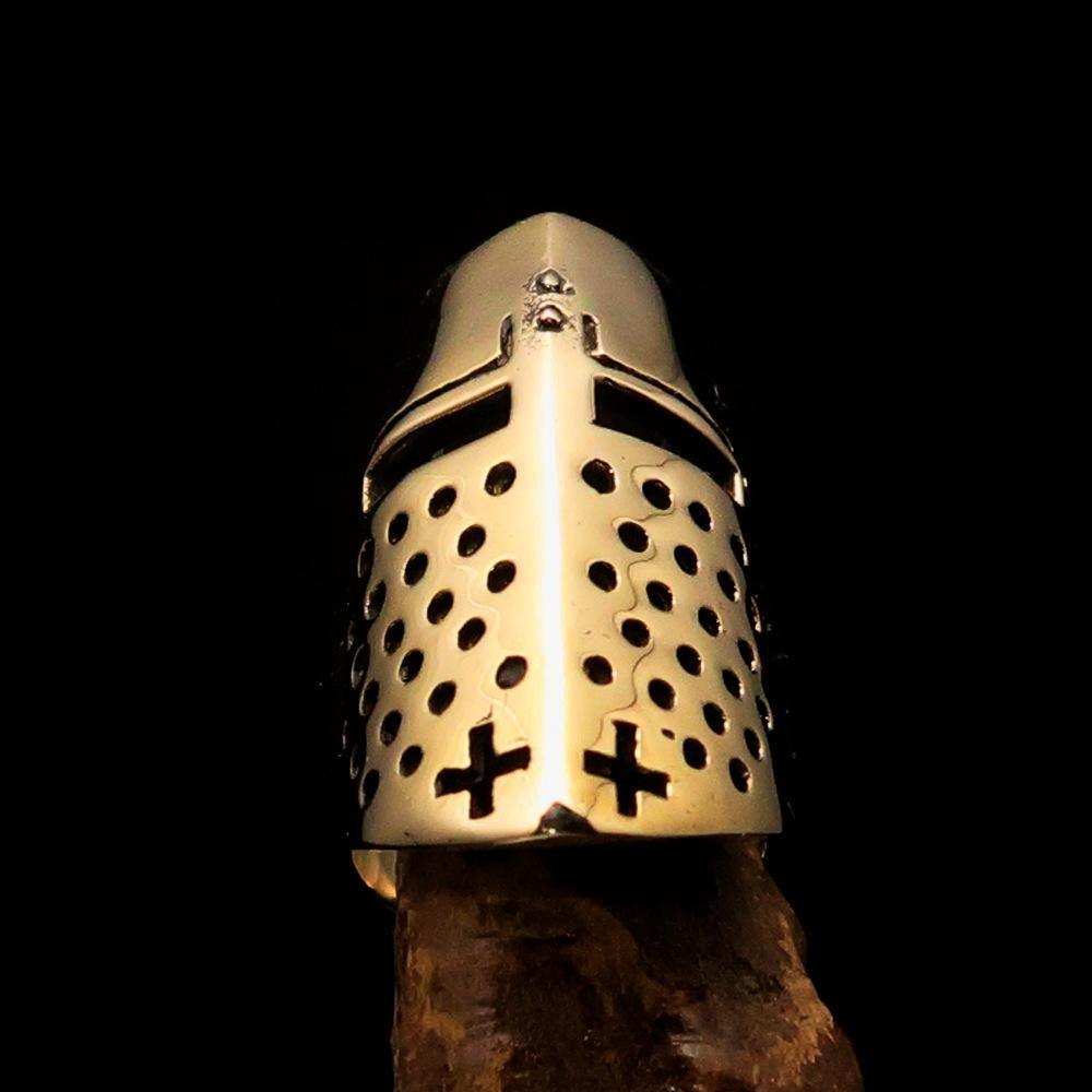 Excellent crafted Medieval Ring Knight Helmet - Solid Brass - BikeRing4u