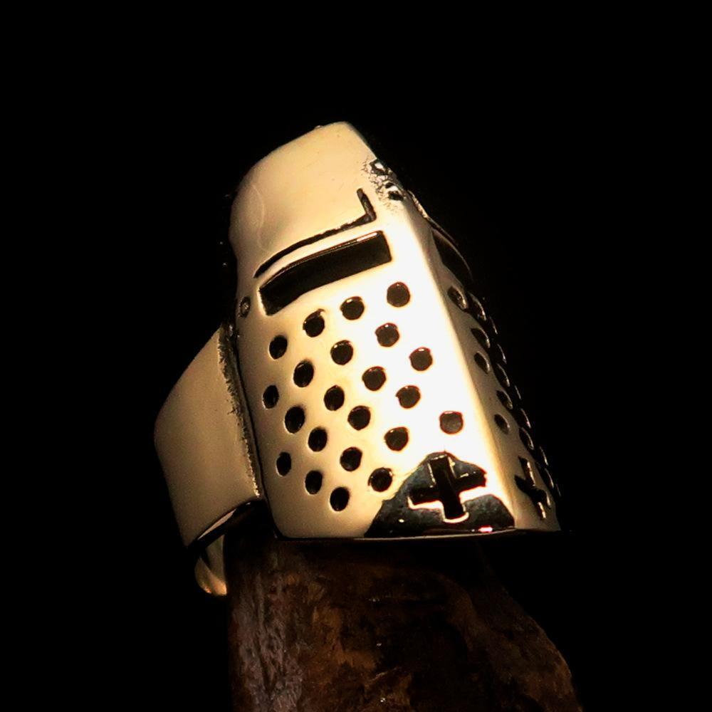Excellent crafted Medieval Ring Knight Helmet - Solid Brass - BikeRing4u