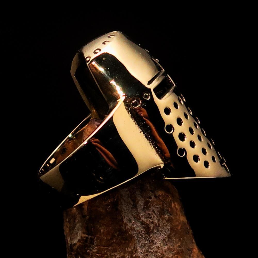 Excellent crafted Medieval Ring Knight Helmet - Solid Brass - BikeRing4u