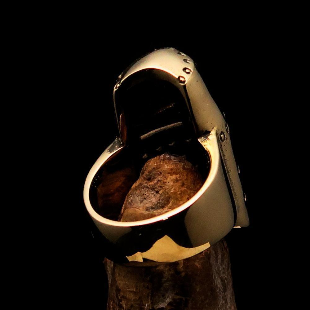 Excellent crafted Medieval Ring Knight Helmet - Solid Brass - BikeRing4u