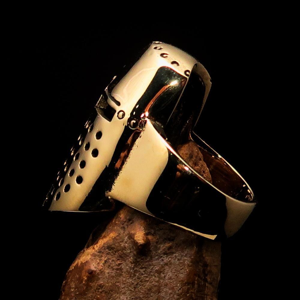Excellent crafted Medieval Ring Knight Helmet - Solid Brass - BikeRing4u