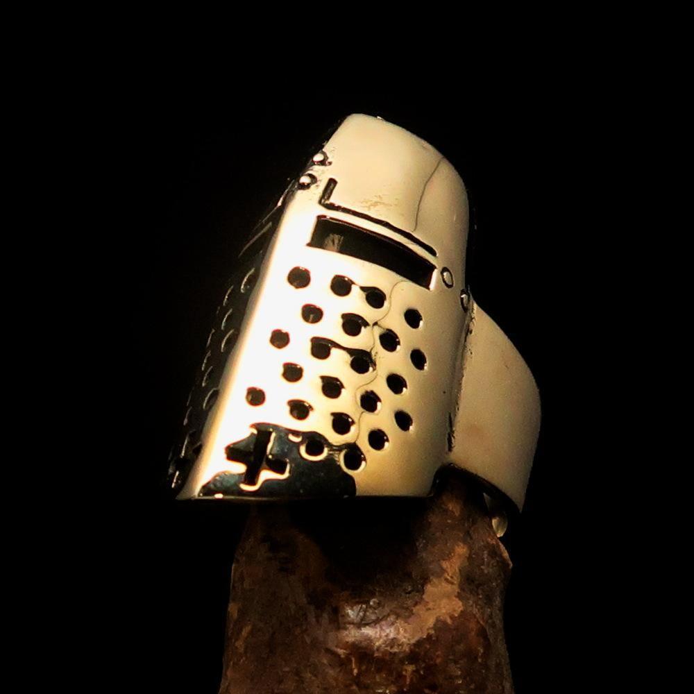 Excellent crafted Medieval Ring Knight Helmet - Solid Brass - BikeRing4u