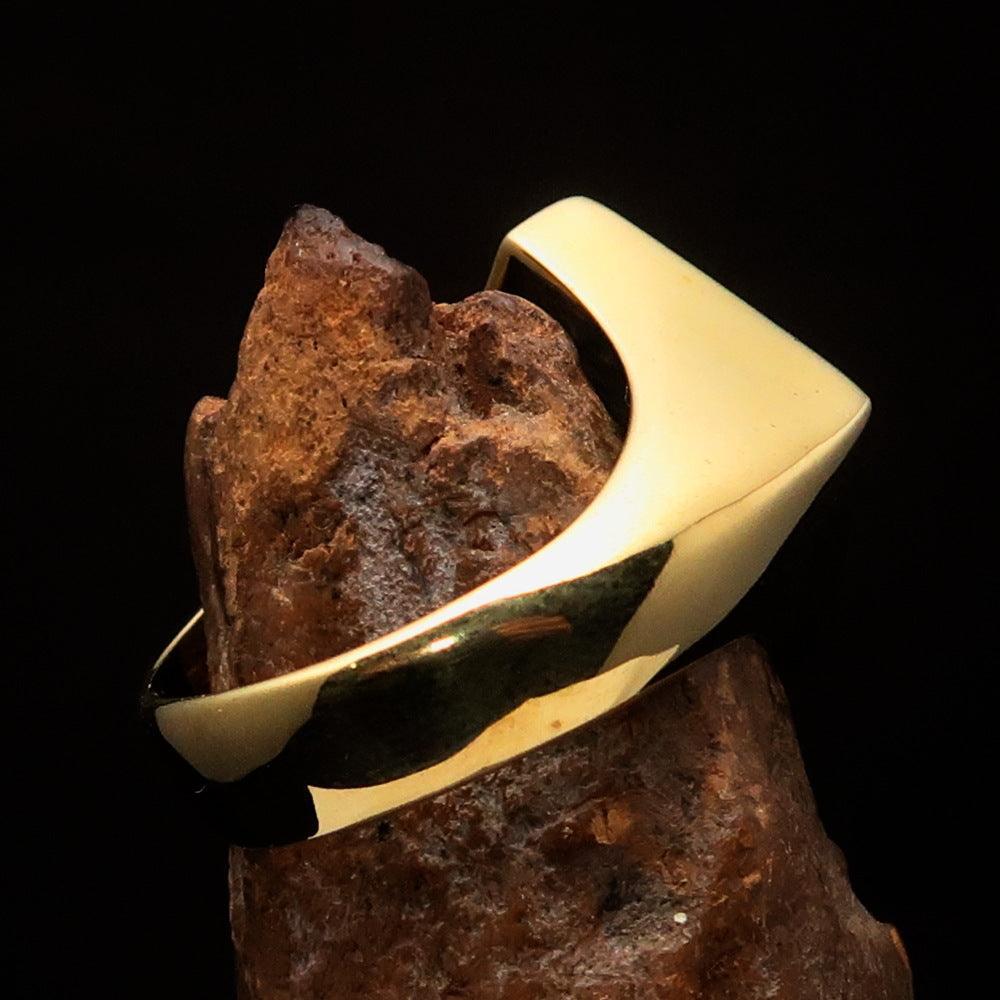 Excellent crafted Men's Black Fleur de Lis Cross Ring - solid Brass - BikeRing4u
