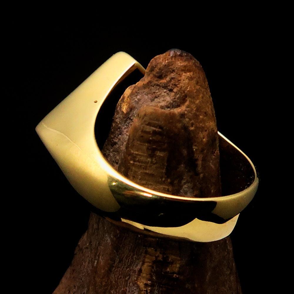 Excellent crafted Men's Black Fleur de Lis Cross Ring - solid Brass - BikeRing4u