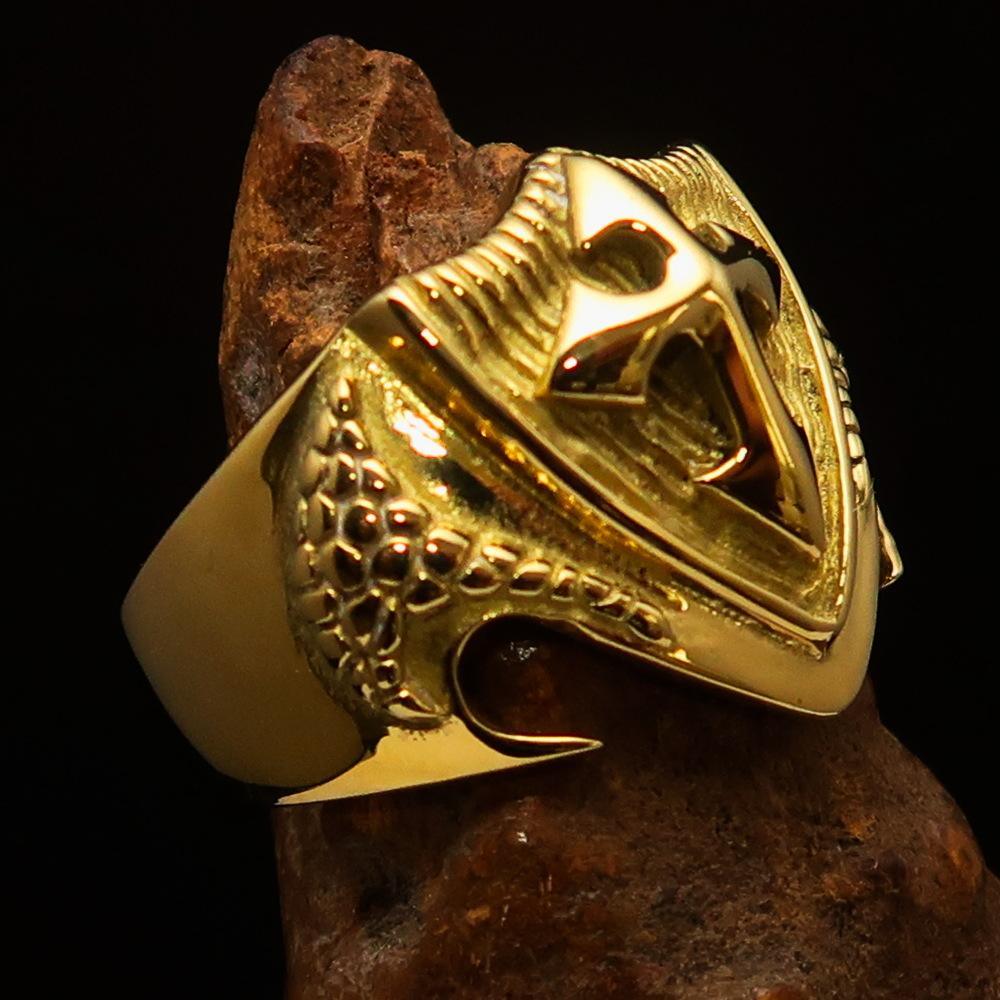 Nicely crafted Men's Knight Costume Brass Ring Templar Cross - BikeRing4u