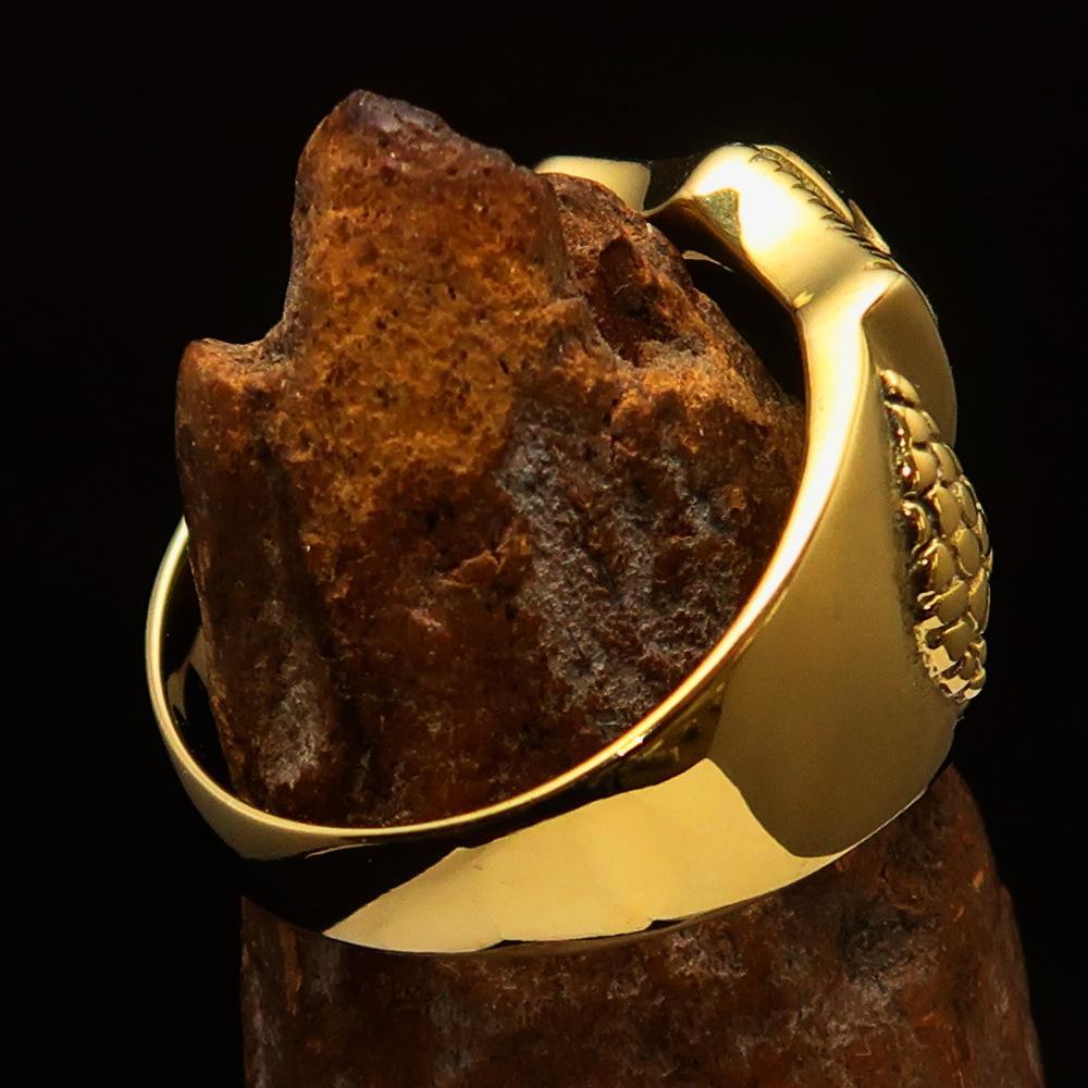 Nicely crafted Men's Knight Costume Brass Ring Templar Cross - BikeRing4u