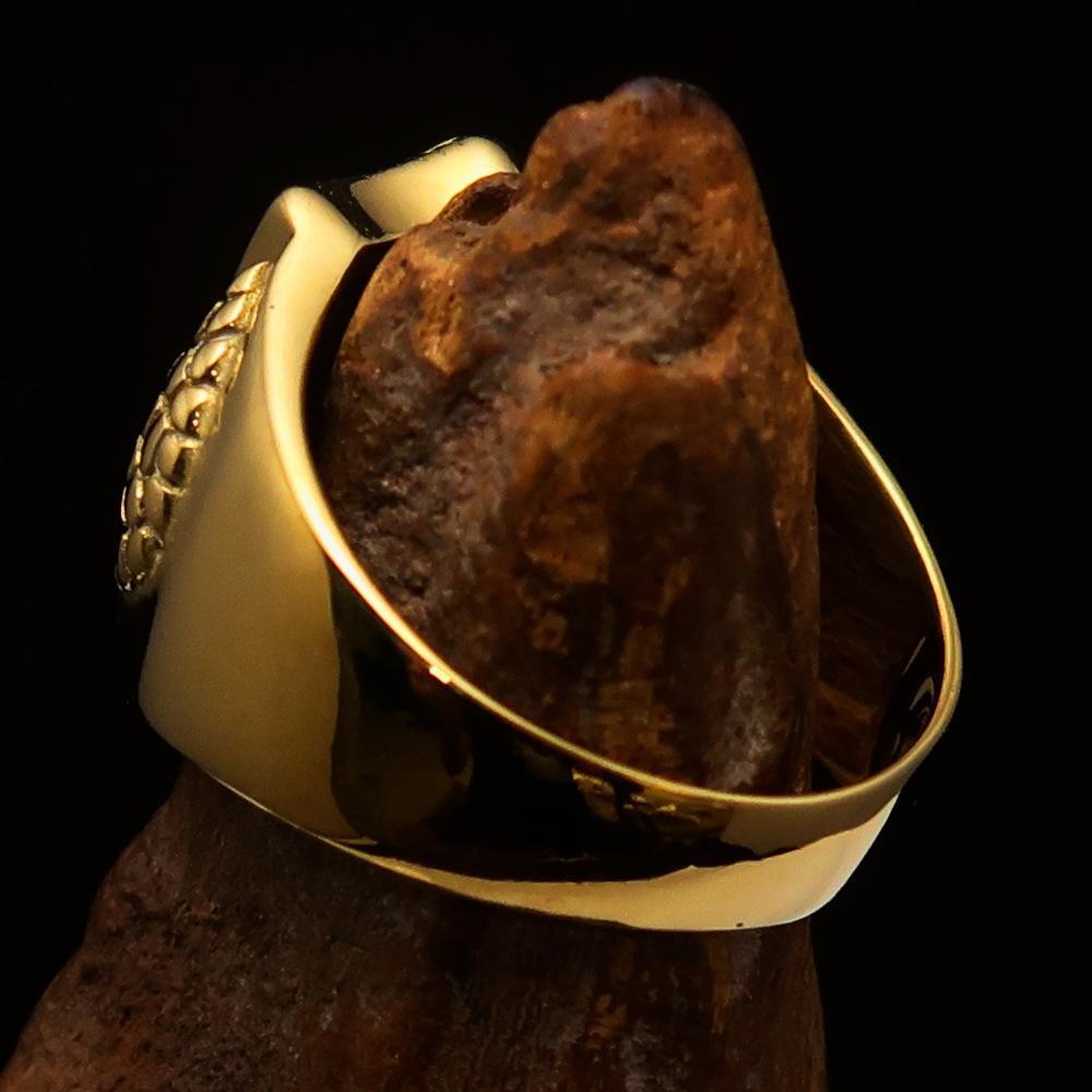 Nicely crafted Men's Knight Costume Brass Ring Templar Cross - BikeRing4u