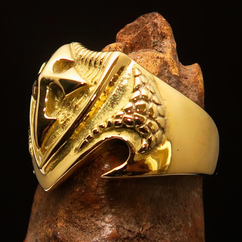 Nicely crafted Men's Knight Costume Brass Ring Templar Cross - BikeRing4u