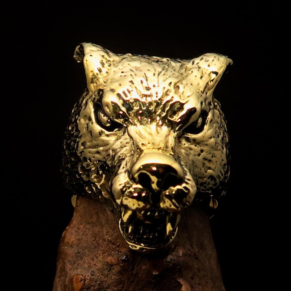 Excellent crafted Men's Biker Werewolf Ring - Solid Brass - BikeRing4u