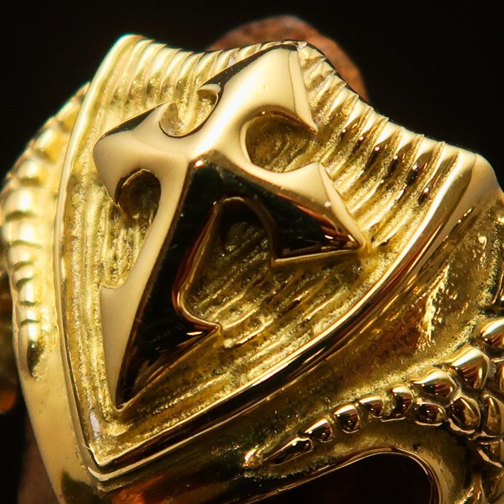 Nicely crafted Men's Knight Costume Brass Ring Templar Cross - BikeRing4u