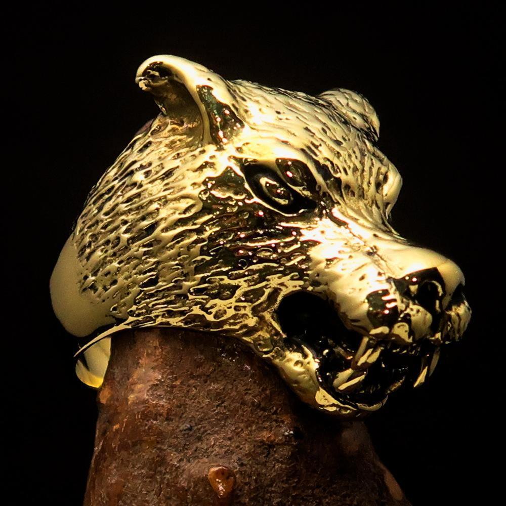 Excellent crafted Men's Biker Werewolf Ring - Solid Brass - BikeRing4u