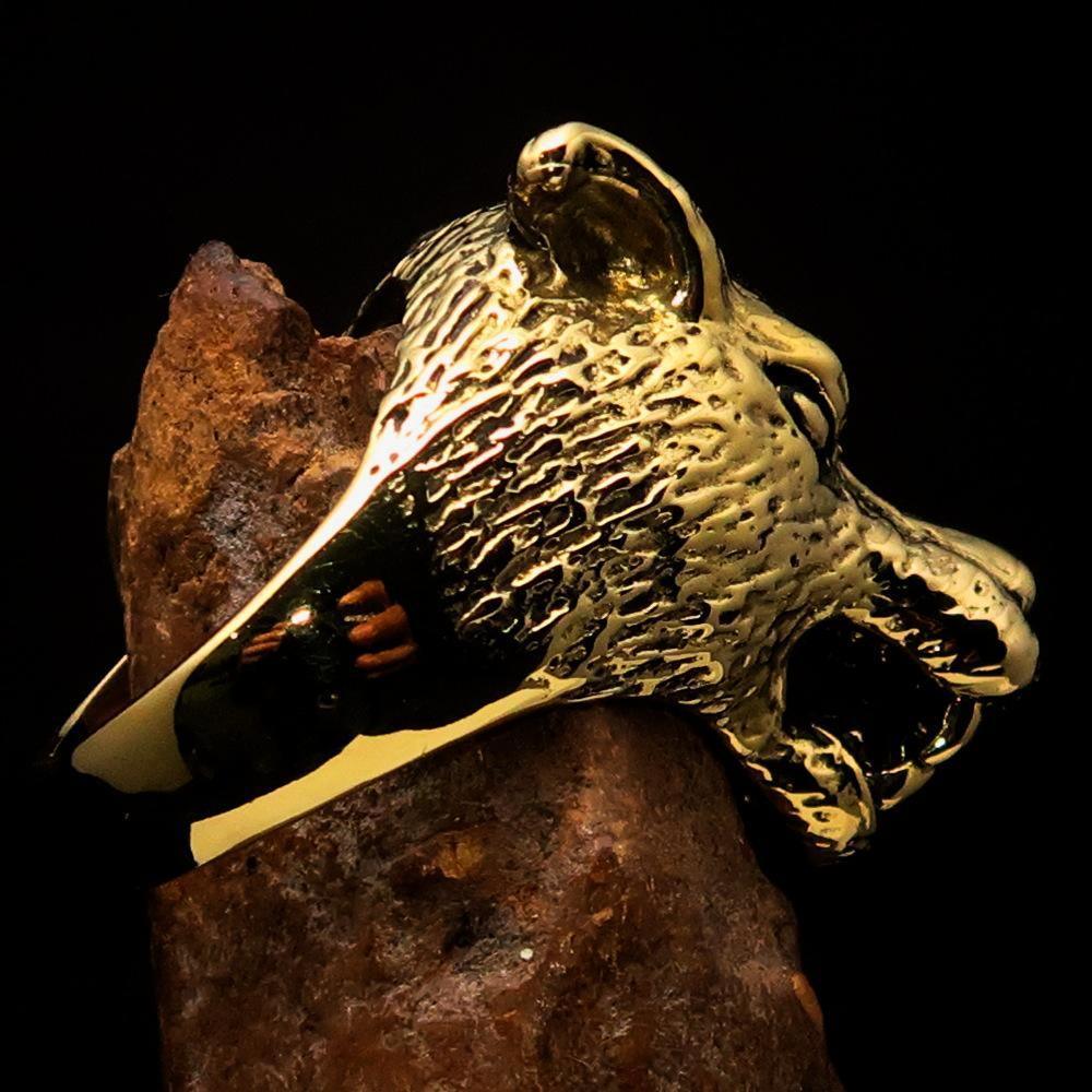 Excellent crafted Men's Biker Werewolf Ring - Solid Brass - BikeRing4u