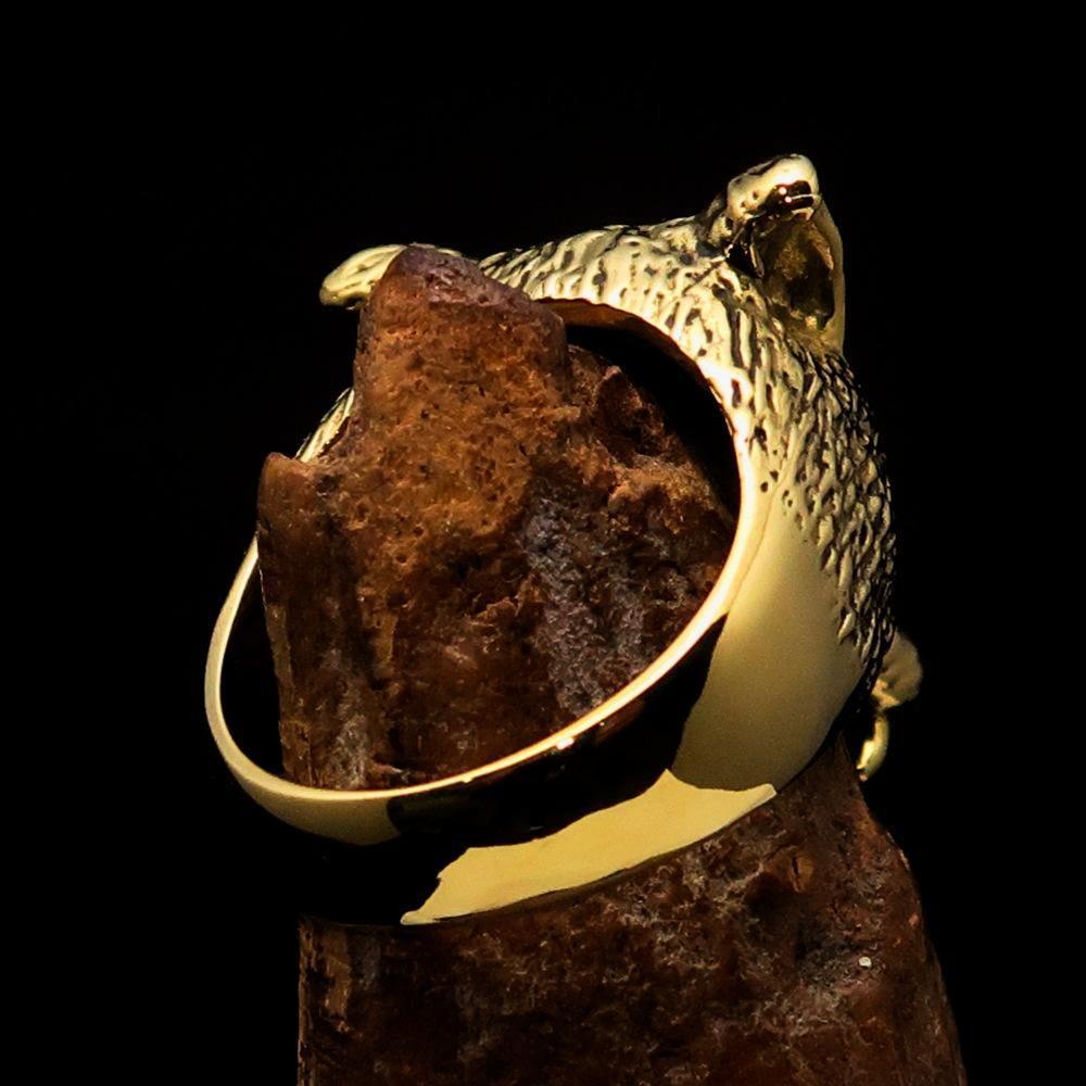 Excellent crafted Men's Biker Werewolf Ring - Solid Brass - BikeRing4u