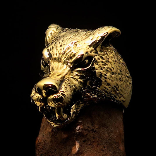 Excellent crafted Men's Biker Werewolf Ring - Solid Brass - BikeRing4u