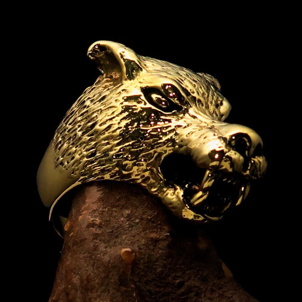 Excellent crafted Men's Biker Werewolf Ring - Solid Brass - BikeRing4u