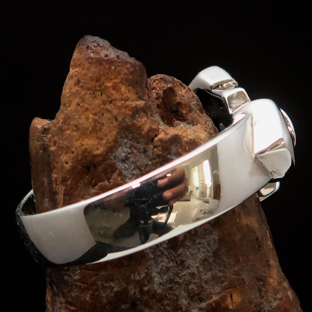 Mens Sterling Silver Ring Eight Arrows Mariners Cross - BikeRing4u