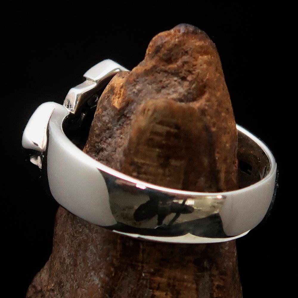 Mens Sterling Silver Ring Eight Arrows Mariners Cross - BikeRing4u