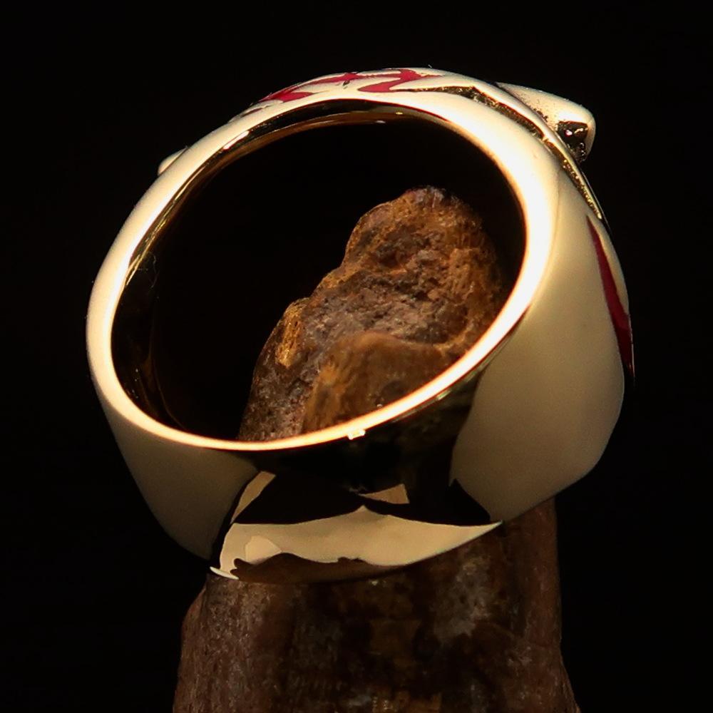 Excellent crafted Men's Animal Ring Male Tiger Red - Brass - BikeRing4u