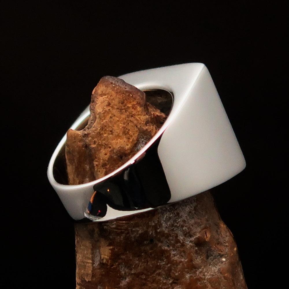 Perfectly crafted Men's Biker Ring red Iron Cross - Sterling Silver - BikeRing4u