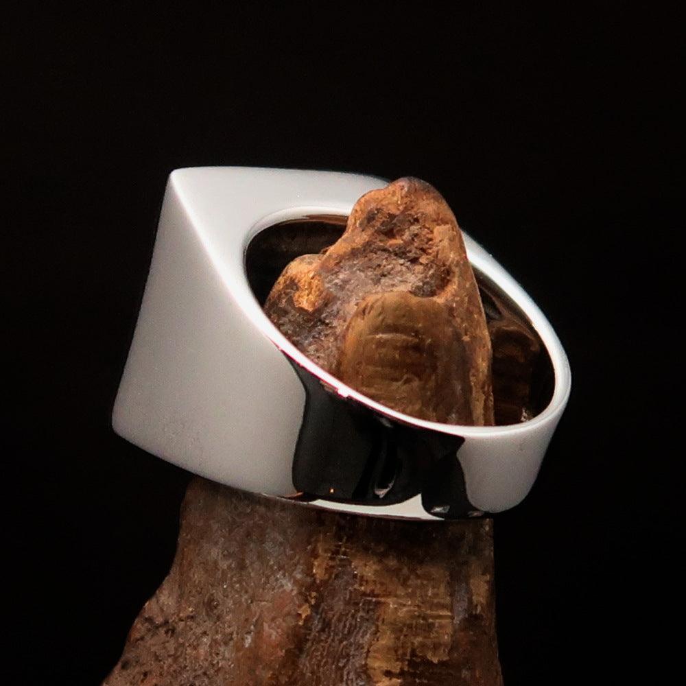 Perfectly crafted Men's Biker Ring red Iron Cross - Sterling Silver - BikeRing4u