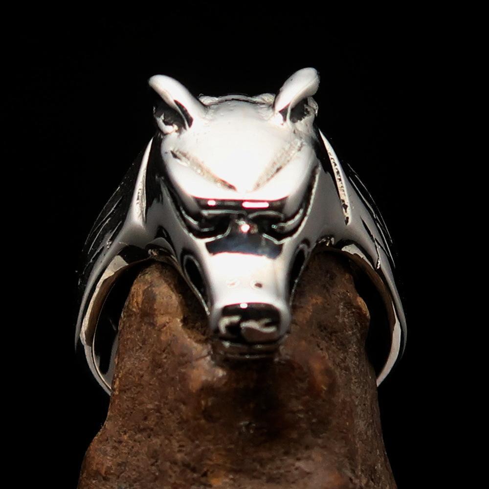 Excellent crafted Men's Jackal Ring Egyptian Anubis God of Death - Sterling Silver - BikeRing4u