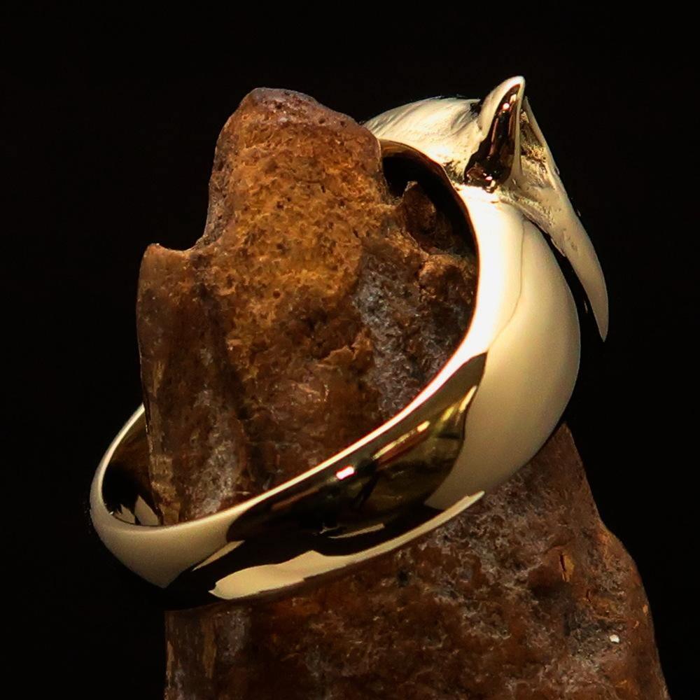Excellent crafted solid Brass Animal Ring Lioness female Lion - BikeRing4u