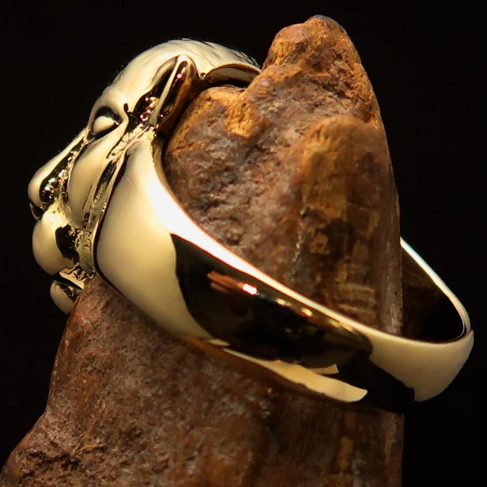 Excellent crafted solid Brass Animal Ring Lioness female Lion - BikeRing4u
