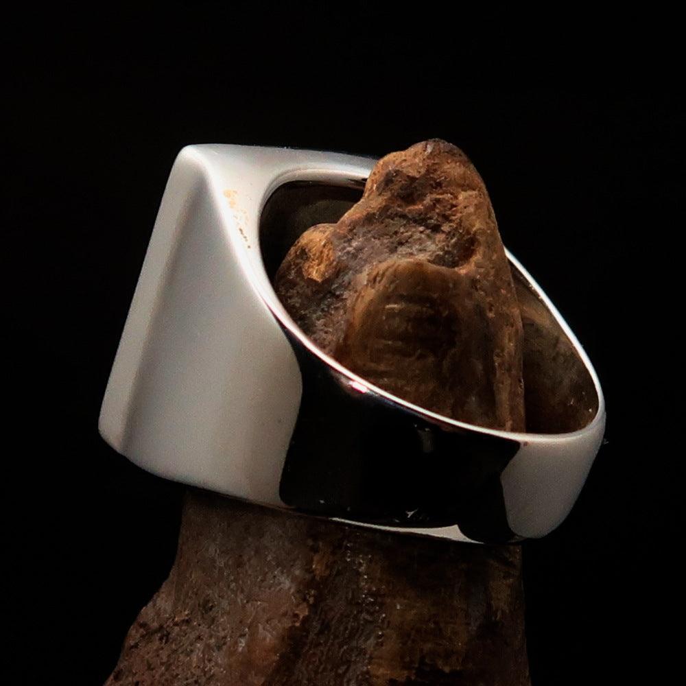 Excellent crafted Men's Zodiac Ring Star Sign Capricorn - two tone Sterling Silver - BikeRing4u