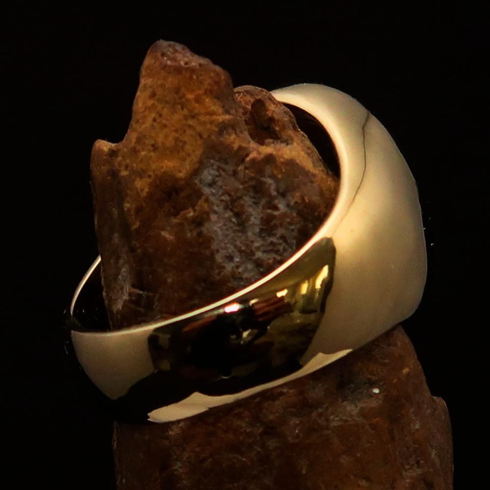 Excellent crafted Men's Currency Ring US Dollar Symbol Red - Solid Brass - BikeRing4u