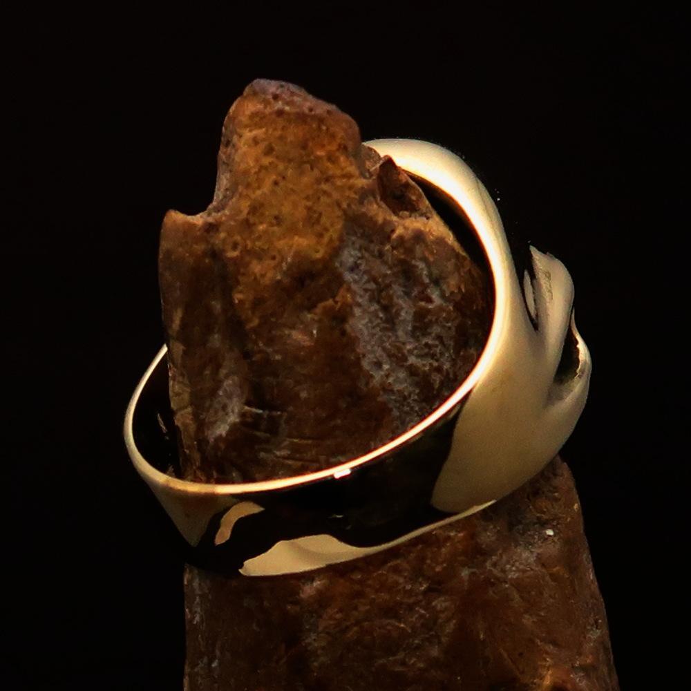 Excellent crafted Men's Biker Skull Ring Diamond 1% Outlaw Symbol Black - BikeRing4u