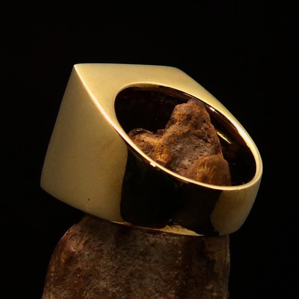 Excellent crafted Men's Pirate Skull Ring Black Maltese Cross - Solid Brass - BikeRing4u