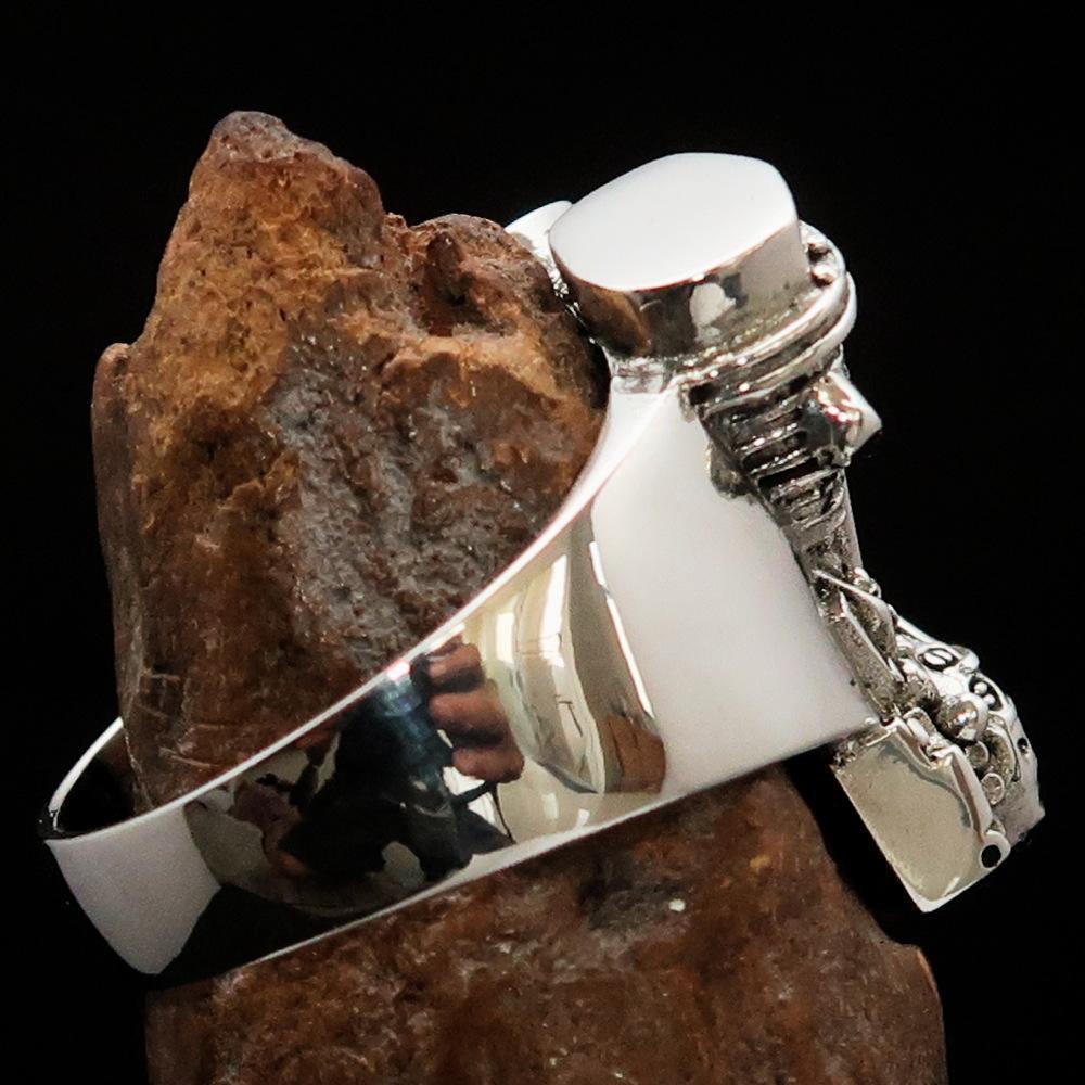 Excellent crafted Men's Panhead Engine Biker Ring - Sterling Silver - BikeRing4u
