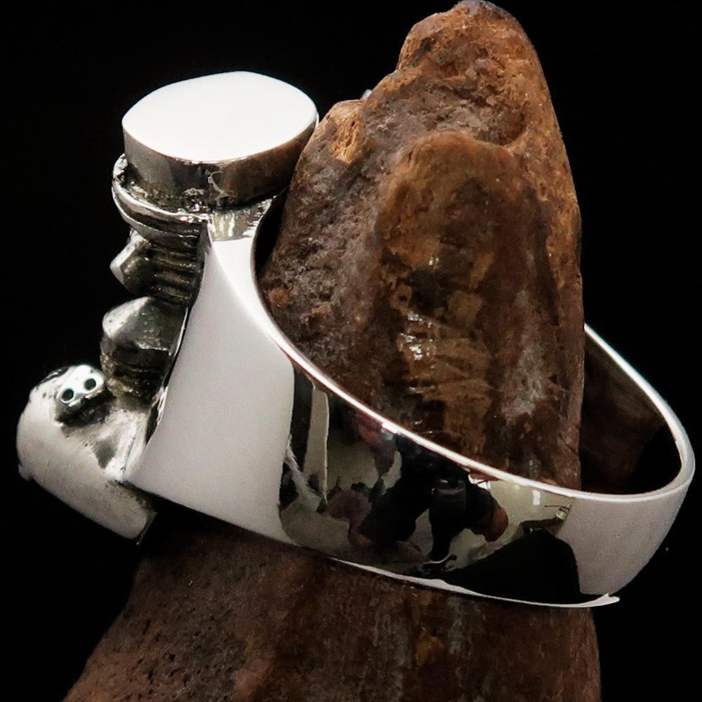 Excellent crafted Men's Panhead Engine Biker Ring - Sterling Silver - BikeRing4u