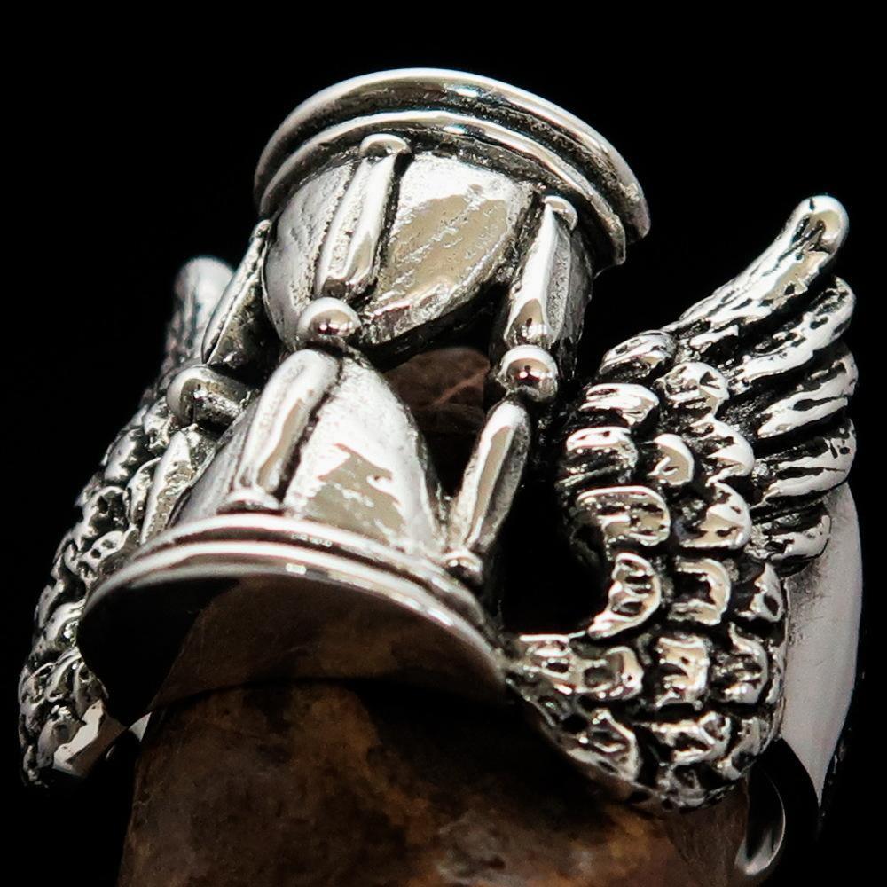 Excellent crafted Men's Medieval Ring Flying Time - Sterling Silver - BikeRing4u