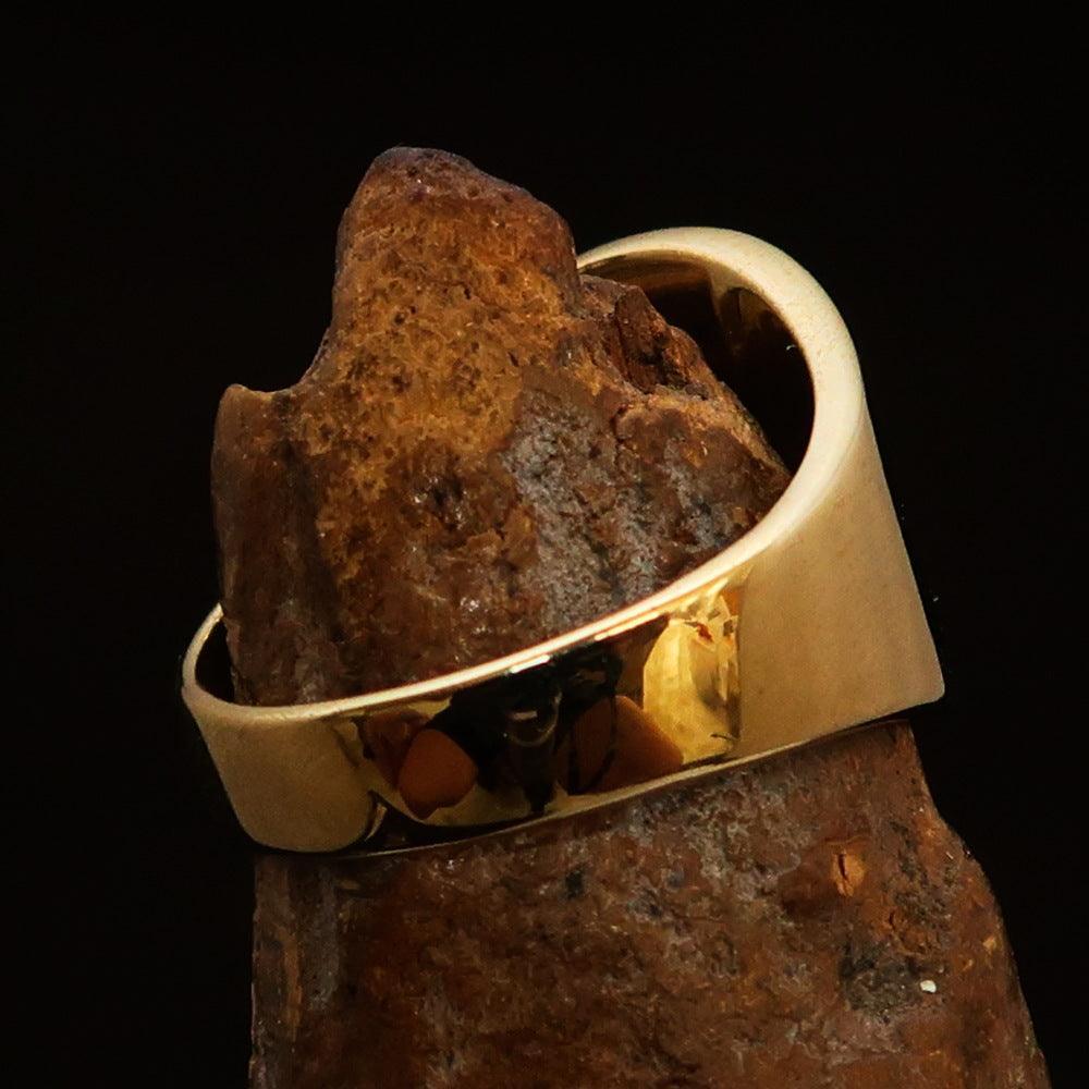 Excellent crafted Men's black Spades Yin Yang Poker Ring - solid Brass - BikeRing4u