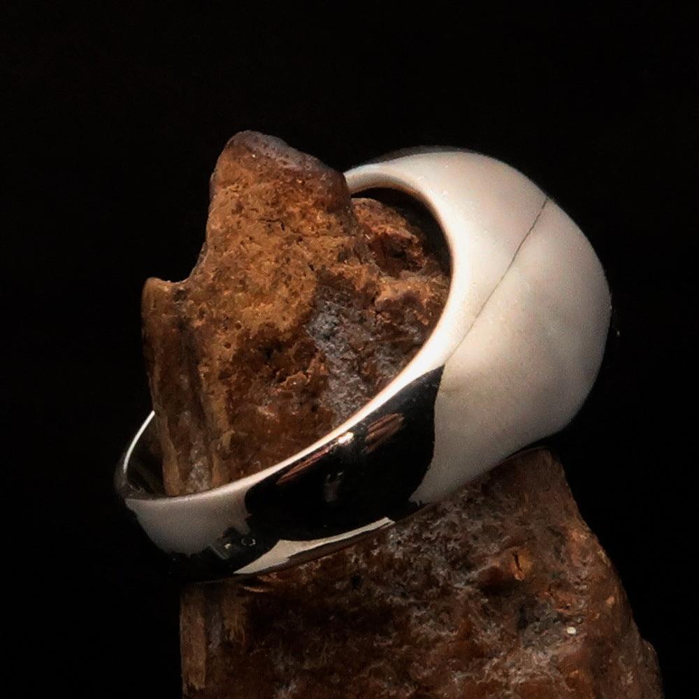 Nicely crafted Men's Triquetra Ring Celtic Triskelion Knot - two tone Sterling Silver - BikeRing4u