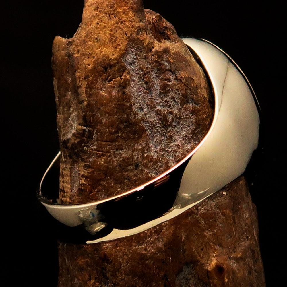 Excellent crafted Men's Ring modern red Christian Cross - Solid Brass - BikeRing4u