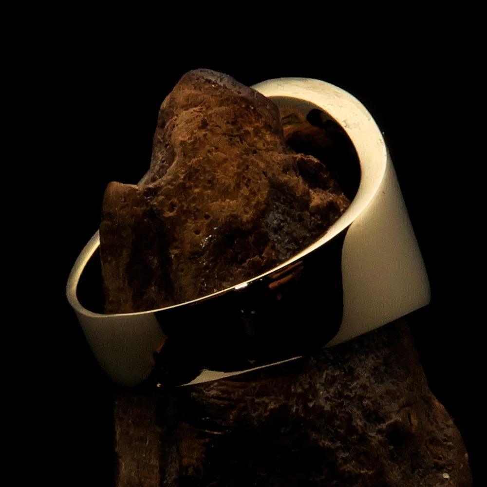 Perfectly crafted Men's National Flag Ring Iceland - solid Brass - BikeRing4u