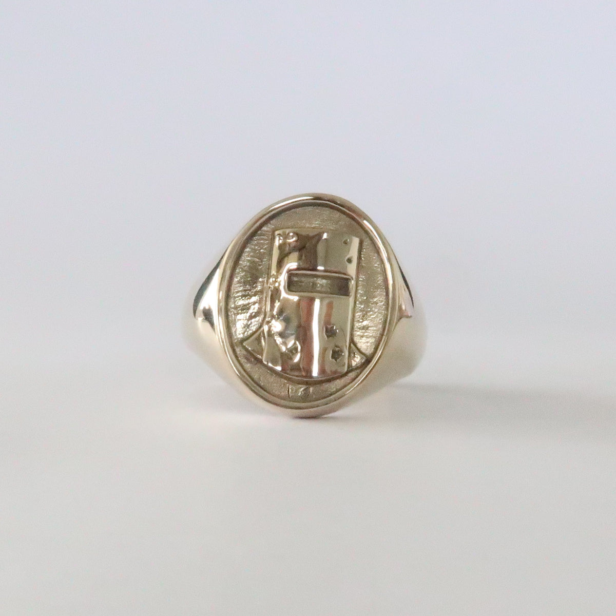 Classic Ned Kelly Helmet Ring in Solid Brass