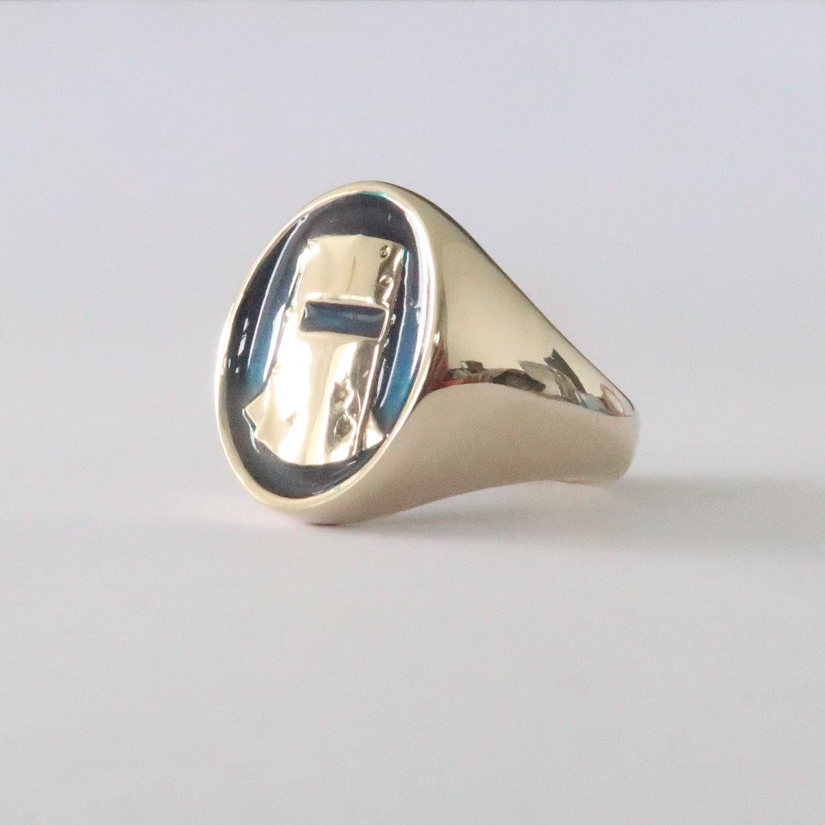 Classic Ned Kelly Helmet Ring in Solid Brass
