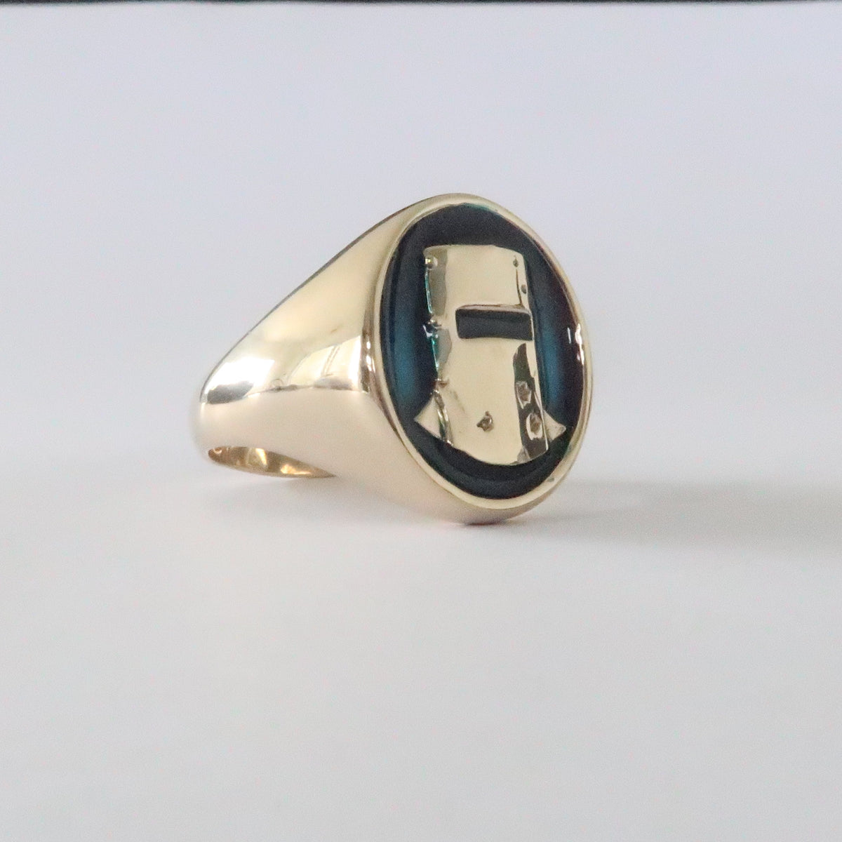 Classic Ned Kelly Helmet Ring in Solid Brass