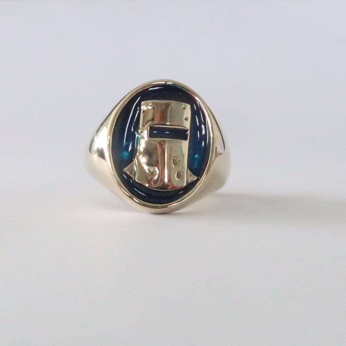 Classic Ned Kelly Helmet Ring in Solid Brass